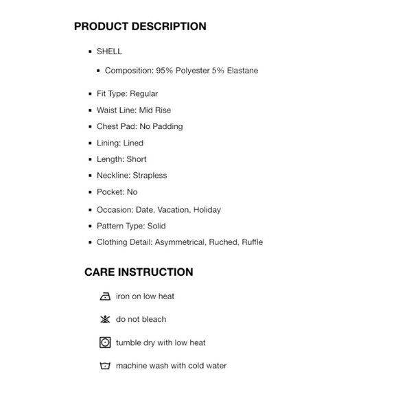 Strapless Ruched Ruffle Mini Dress – Black - Picture 5 of 5